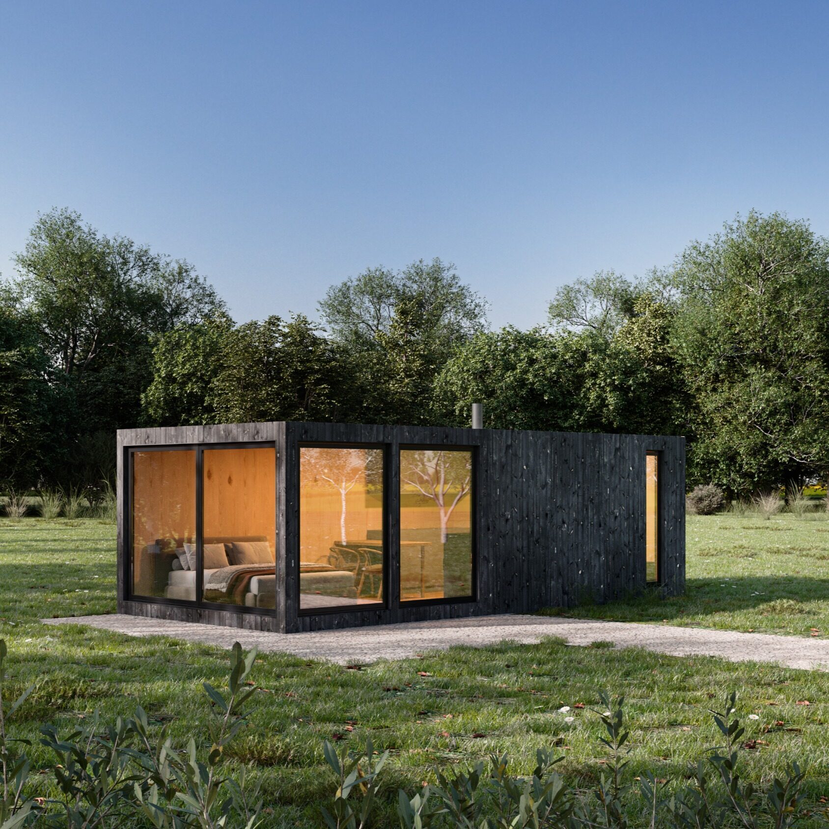 M-02 modular studio cabin — 20.9m² bespoke build, West Sussex
