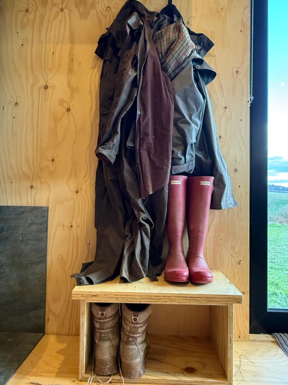 Random Hare cabin interior — handbuilt in West Sussex near Goodwood